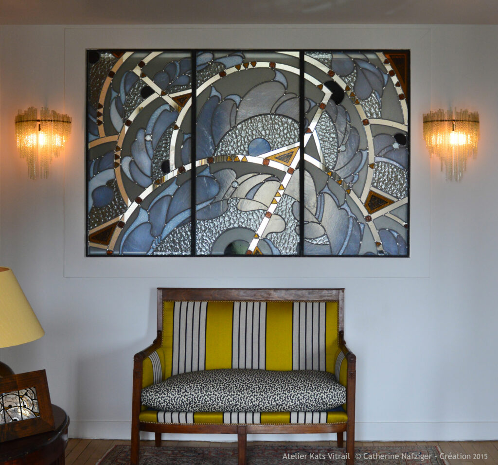 Création d'un vitrail intérieur dans un appartement à Paris 16ème